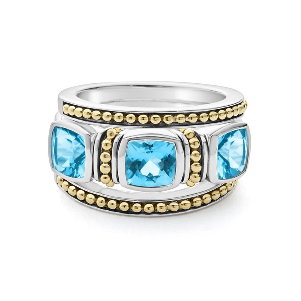 LAGOS RITTENHOUSE Swiss Blue Topaz Stacking Rings - Picture 4 of 11